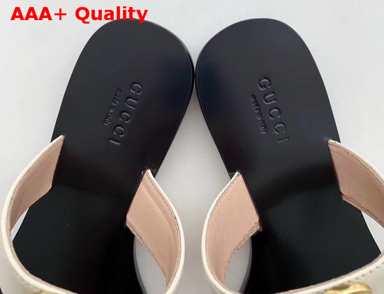 Gucci Leather Thong Sandal with Double G White Leather 497444 Replica