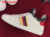 Gucci Leather and Lace High Top Sneaker White Leather and Black Lace Replica