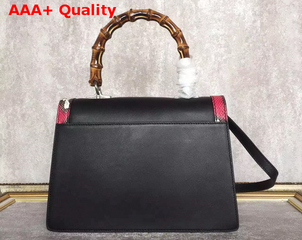 Gucci Lilith Leather Top Handle Bag Black Real Leather Replica