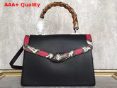 Gucci Lilith Leather Top Handle Bag Black Real Leather Replica