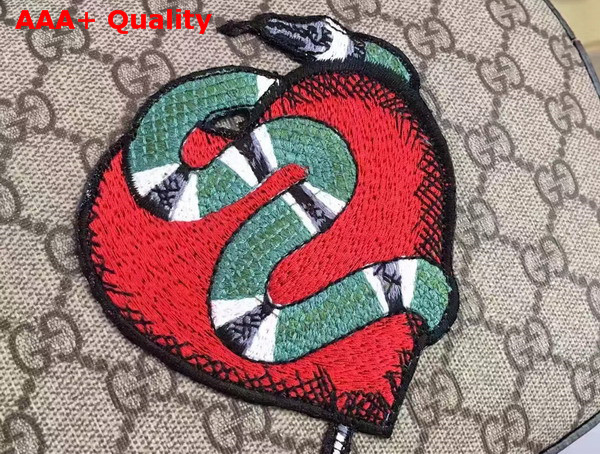 Gucci Limited Edition GG Supreme Mini Chain Bag Embroidered Heart Snake and Flower Replica