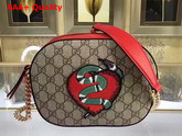 Gucci Limited Edition GG Supreme Mini Chain Bag Embroidered Heart Snake and Flower Replica