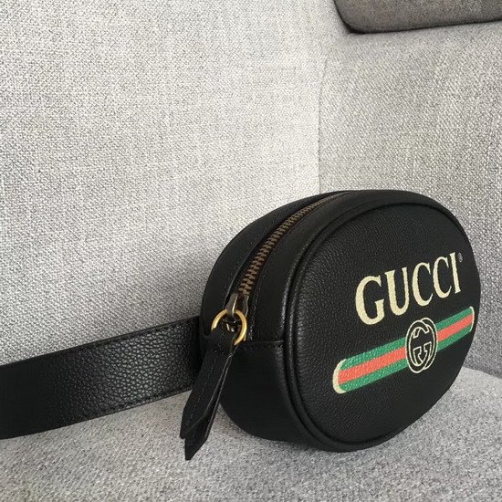 Gucci Logo Belt Bag in Black Real Leather