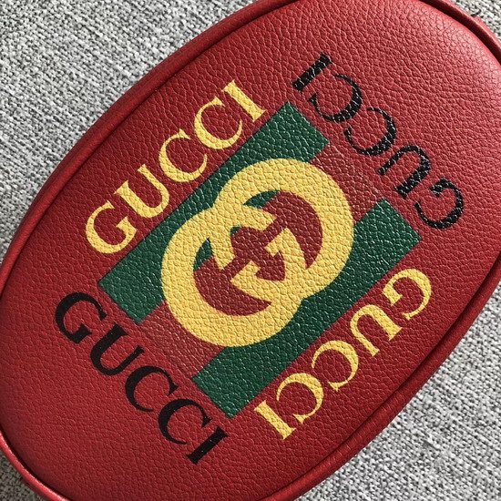 Gucci Logo Belt Bag in Red Real Leather