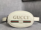 Gucci Logo Belt Bag in White Real Leather