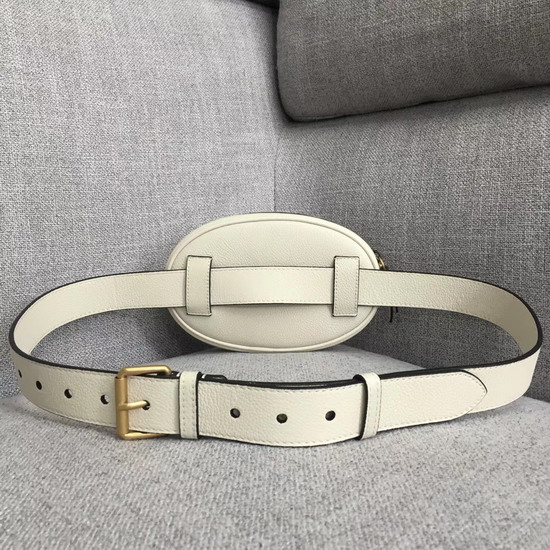 Gucci Logo Belt Bag in White Real Leather