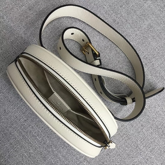 Gucci Logo Belt Bag in White Real Leather