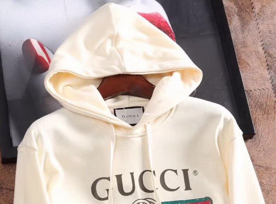 Gucci Logo Hoodie in White Cotton