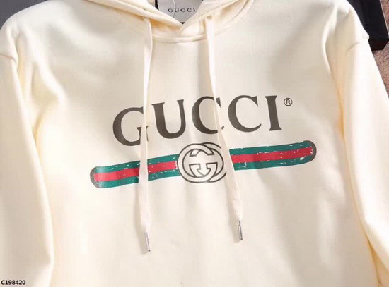 Gucci Logo Hoodie in White Cotton