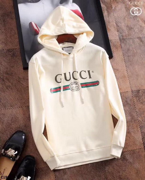 Gucci Logo Hoodie in White Cotton