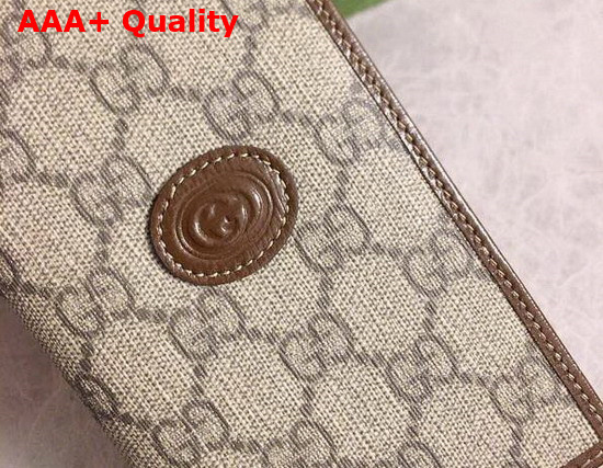 Gucci Long Wallet in Beige and Ebony GG Supreme Canvas with Interlocking G Replica