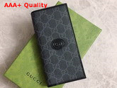 Gucci Long Wallet in Black GG Supreme Canvas with Interlocking G Replica