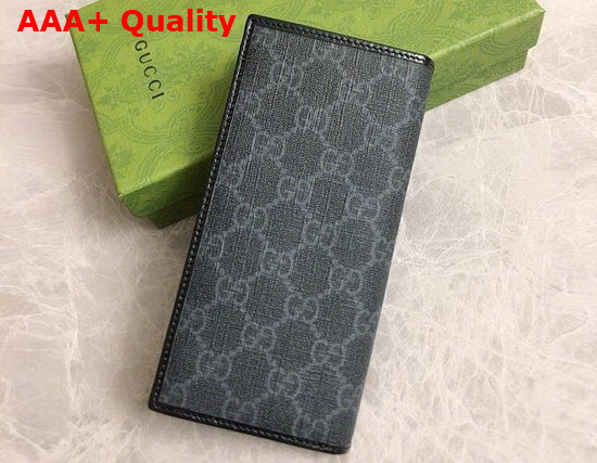 Gucci Long Wallet in Black GG Supreme Canvas with Interlocking G Replica