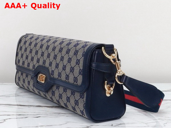 Gucci Luce Medium Shoulder Bag in Beige and Blue Original GG Canvas 786022 Replica