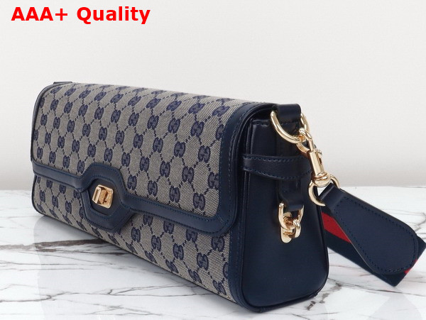 Gucci Luce Medium Shoulder Bag in Beige and Blue Original GG Canvas 786022 Replica