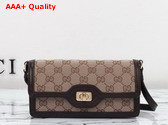 Gucci Luce Mini Shoulder Bag in Beige and Ebony Original GG Canvas 790038 Replica