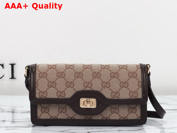 Gucci Luce Mini Shoulder Bag in Beige and Ebony Original GG Canvas 790038 Replica