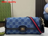 Gucci Luce Small Shoulder Bag in Blue GG Denim 786027 Replica