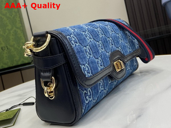 Gucci Luce Small Shoulder Bag in Blue GG Denim 786027 Replica