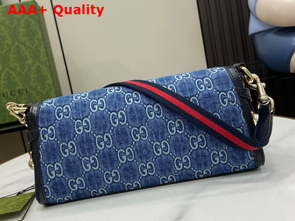 Gucci Luce Small Shoulder Bag in Blue GG Denim 786027 Replica