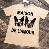 Gucci Maison de Lamour T shirt with Bosco and Orso Off White Cotton