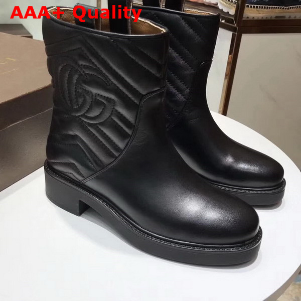 Gucci Matelasse Ankle Boot in Black Leather Replica