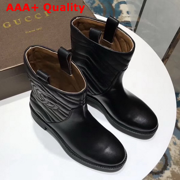 Gucci Matelasse Ankle Boot in Black Leather Replica