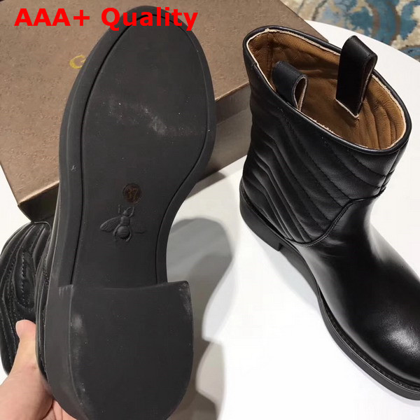 Gucci Matelasse Ankle Boot in Black Leather Replica