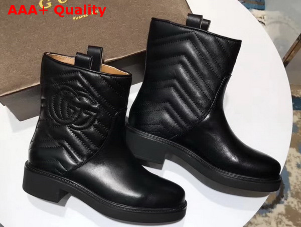 Gucci Matelasse Ankle Boot in Black Leather Replica