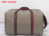 Gucci Maxi Duffle Bag with Web in Beige and Ebony Soft GG Supreme Canvas 760152 Replica