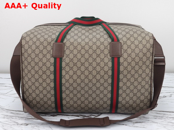 Gucci Maxi Duffle Bag with Web in Beige and Ebony Soft GG Supreme Canvas 760152 Replica