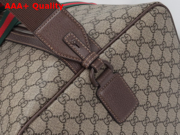 Gucci Maxi Duffle Bag with Web in Beige and Ebony Soft GG Supreme Canvas 760152 Replica