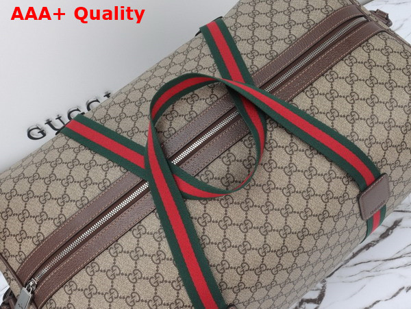 Gucci Maxi Duffle Bag with Web in Beige and Ebony Soft GG Supreme Canvas 760152 Replica