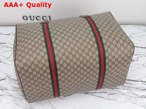 Gucci Maxi Duffle Bag with Web in Beige and Ebony Soft GG Supreme Canvas 760152 Replica