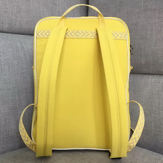 Gucci Medium Backpack with Interlocking G and Blind for Love Print Light Yellow Nylon 536724