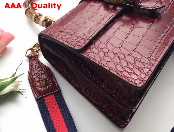 Gucci Medium Dionysus Croc Print Leather Top Handle Bag in Bordeaux Replica