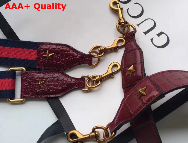 Gucci Medium Dionysus Croc Print Leather Top Handle Bag in Bordeaux Replica