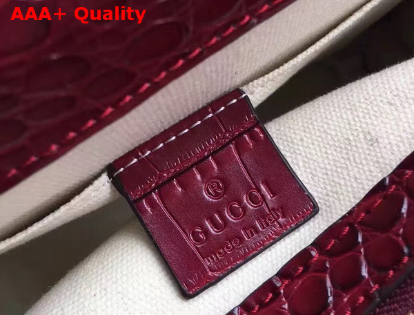 Gucci Medium Dionysus Croc Print Leather Top Handle Bag in Bordeaux Replica