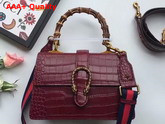 Gucci Medium Dionysus Croc Print Leather Top Handle Bag in Bordeaux Replica