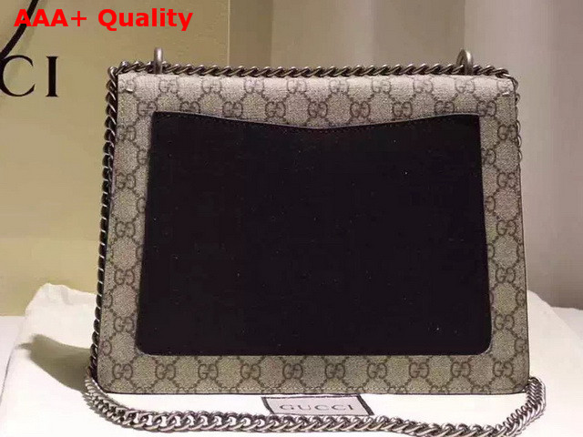 Gucci Medium Dionysus GG Supreme Shoulder Bag with Black Suede Datail Replica