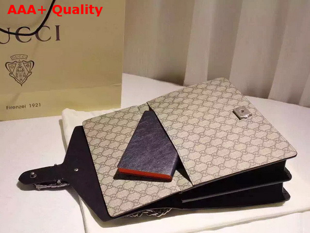 Gucci Medium Dionysus GG Supreme Shoulder Bag with Black Suede Datail Replica