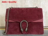 Gucci Medium Dionysus Suede Shoulder Bag Brodeaux Replica