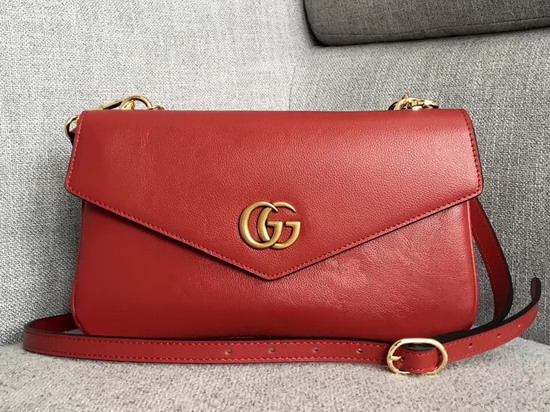 Gucci Medium Double Shouler Bag Gold Double G Stripe Print Black Leather with Red Leather 524822