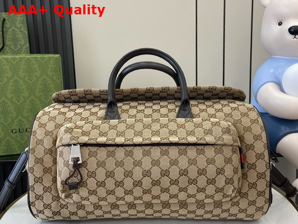 Gucci Medium GG Cuffle Bag in Beige and Ebony Original GG Canvas 800185 Replica