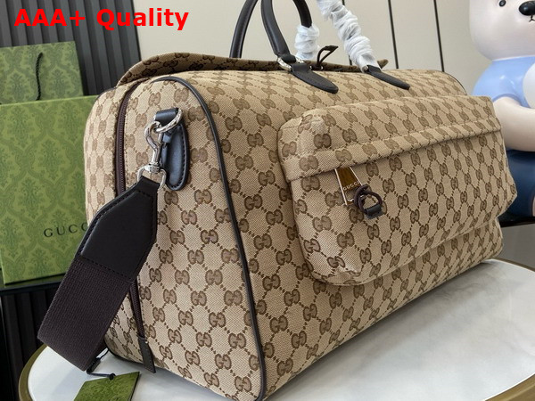 Gucci Medium GG Duffle Bag in Beige and Ebony Original GG Canvas 802095 Replica