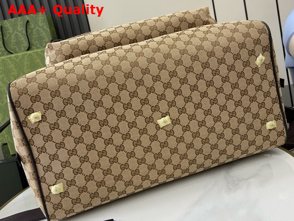 Gucci Medium GG Duffle Bag in Beige and Ebony Original GG Canvas 802095 Replica