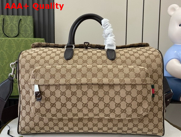 Gucci Medium GG Duffle Bag in Beige and Ebony Original GG Canvas 802095 Replica