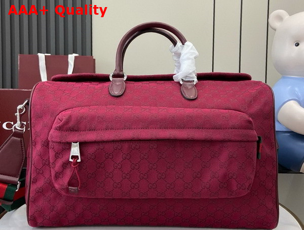 Gucci Medium GG Duffle Bag in Rosso Ancora Red Original GG Canvas 802095 Replica