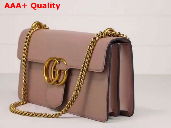 Gucci Medium GG Marmont Chain Shoulder Bag Nude Leather Replica