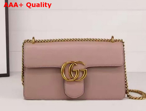 Gucci Medium GG Marmont Chain Shoulder Bag Nude Leather Replica